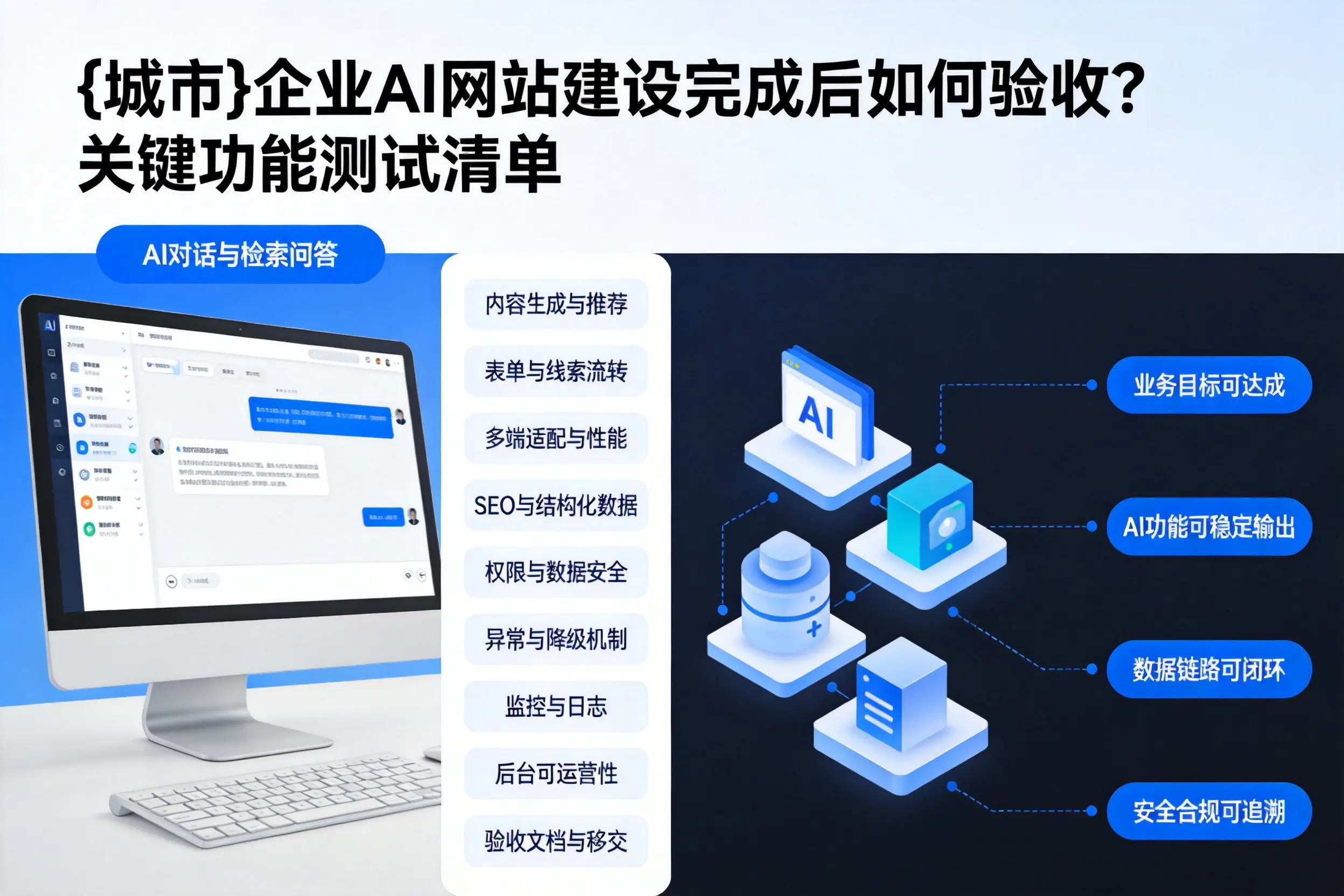 遵义企业AI网站建设完成后如何验收？关键功能测试清单